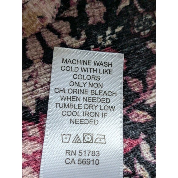 Maurices Top Womens 2X Boho Chic Peasant Smocking Burgundy Floral Flowy Blouse - Picture 11 of 13